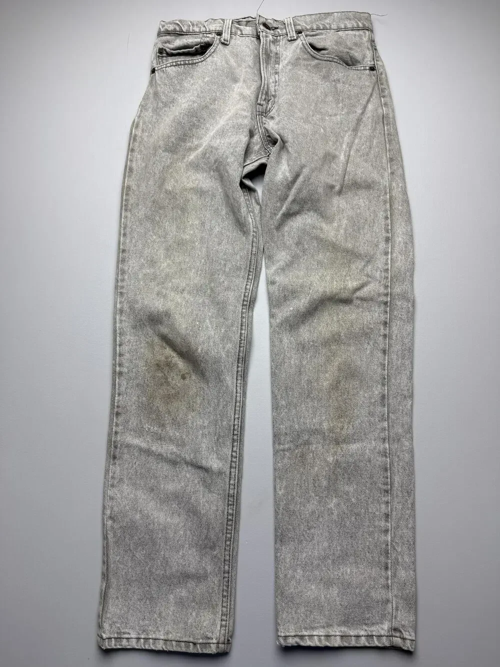Vintage Levis Jeans Mens 32x32 Gray Acid Wash Denim Straight Distressed USA VTG